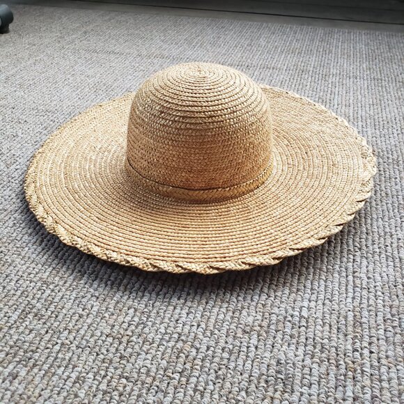 The Scala Collection Wide Brim Straw Hat With Straw Bow 57cm Scala Hat Sun Fitted Womens 7 1/8 Black Wide Brim Bow Pronto  main image 3